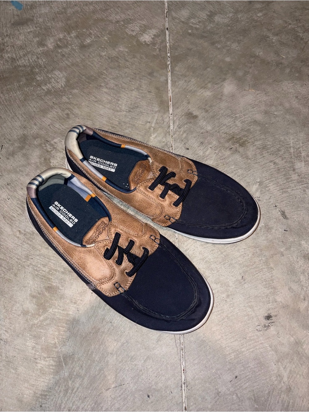Skechers Men’s Navy and Brown Casual Boat Shoes